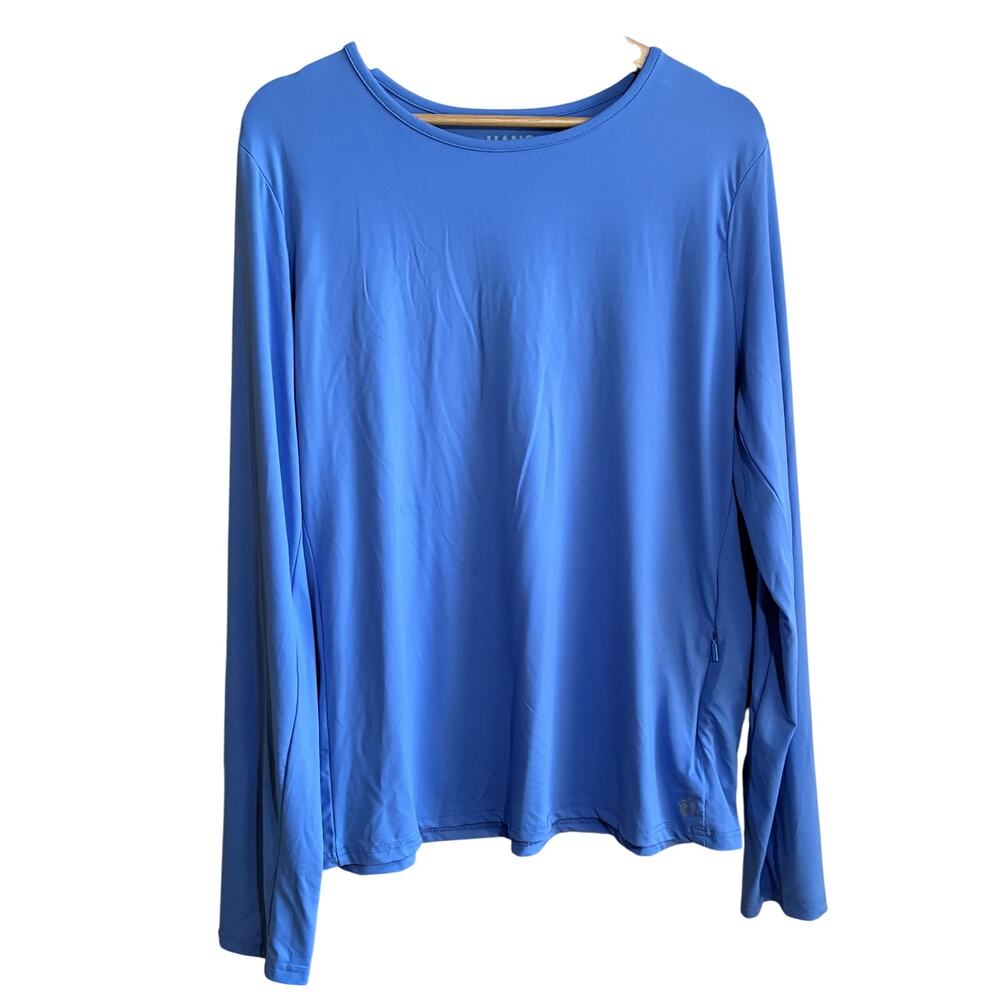 Hang Ten long sleeved blue swim shirt women's 2XL zipper pocket sun protection